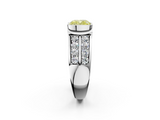 White gold Fancy Yellow Cushion  Brilliant Diamond Channel Set Wide Band Ring with Bezel Setting_63