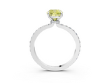 White gold Fancy Yellow Cushion  Brilliant Pavé Band Solitaire with Four-Prong Setting_73