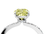White gold Fancy Yellow Cushion  Brilliant Pavé Band Solitaire with Four-Prong Setting_74