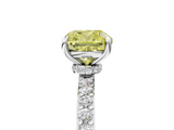 White gold Fancy Yellow Cushion  Brilliant Pavé Band Solitaire with Four-Prong Setting_75