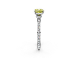 White gold Fancy Yellow Cushion  Brilliant Pavé Band Solitaire with Four-Prong Setting_76