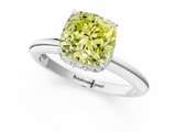 White gold Fancy Yellow Cushion  Brilliant Solitaire Engagement Ring with Six-Prong Setting and Classic Band_21