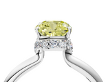 White gold Fancy Yellow Cushion  Brilliant Solitaire Engagement Ring with Six-Prong Setting and Classic Band_24