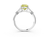 White gold Fancy Yellow Cushion  Brilliant Solitaire with Pave Band and Four-Prong Setting_23