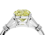 White gold Fancy Yellow Cushion  Brilliant Solitaire with Pave Band and Four-Prong Setting_24