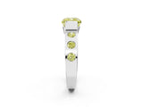 White gold Fancy Yellow Cushion Cut Brilliant Channel-Set Diamond Ring with Bezel Prong Setting_2