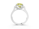 White gold Fancy Yellow Cushion Cut Brilliant Solitaire Diamond Ring with Channel Set Band and Bar Prong Setting_21