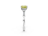White gold Fancy Yellow Cushion Cut Brilliant Three-Stone Pave Band with Four-Prong Setting_2