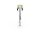 White gold Fancy Yellow Cushion  Cut Cathedral Pave Diamond Engagement Ring with Six-Prong Setting_43