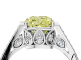 White gold Fancy Yellow Cushion  Cut Cathedral Pave Diamond Engagement Ring with Six-Prong Setting_48
