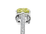 White gold Fancy Yellow Cushion  Cut Cathedral Pave Diamond Engagement Ring with Six-Prong Setting_49