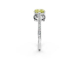 White gold Fancy Yellow Cushion  Cut Cathedral Pave Diamond Engagement Ring with Six-Prong Setting_79