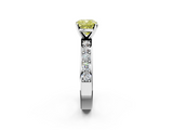 White gold Fancy Yellow Cushion  Cut Channel Set Diamond Engagement Ring with Four-Prong Setting_254