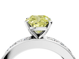 White gold Fancy Yellow Cushion  Cut Channel Set Diamond Engagement Ring with Four-Prong Setting_256