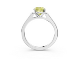 White gold Fancy Yellow Cushion  Cut Channel Set Solitaire Engagement Ring with Four-Prong Setting_223