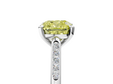 White gold Fancy Yellow Cushion  Cut Channel Set Solitaire Engagement Ring with Four-Prong Setting_225