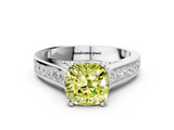 White gold Fancy Yellow Cushion  Cut Channel Set Solitaire Engagement Ring with Prong Setting_19