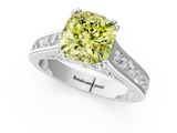 White gold Fancy Yellow Cushion  Cut Channel Set Solitaire Engagement Ring with Prong Setting_21