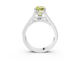 White gold Fancy Yellow Cushion  Cut Channel Set Solitaire Engagement Ring with Prong Setting_22