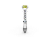 White gold Fancy Yellow Cushion  Cut Channel Set Solitaire Engagement Ring with Prong Setting_22
