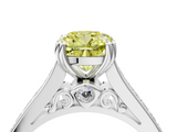 White gold Fancy Yellow Cushion  Cut Channel Set Solitaire Engagement Ring with Prong Setting_24