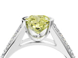White gold Fancy Yellow Cushion Cut Cut Diamond Channel Set Pave Band with Tension Prong Setting_4