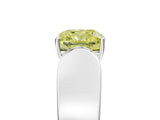 White gold Fancy Yellow Cushion Cut Cut Diamond Channel Set Solitaire Ring with Four-Prong Setting_125