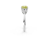 White gold Fancy Yellow Cushion Cut Cut Diamond Cluster Ring with Solitaire Band and Four-Prong Setting_26