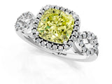White gold Fancy Yellow Cushion Cut Cut Halo Diamond Infinity Band with Four-Prong Setting_1