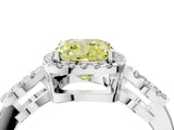 White gold Fancy Yellow Cushion Cut Cut Halo Diamond Infinity Band with Four-Prong Setting_4