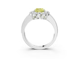 White gold Fancy Yellow Cushion Cut Cut Halo Diamond Pavé Engagement Ring with Milgrain Detailing_27