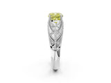 White gold Fancy Yellow Cushion Cut Cut Milgrain Pave Diamond Engagement Ring with Four-Prong Setting_17