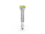 White gold Fancy Yellow Cushion Cut Cut Pave Split Shank Engagement Ring with Four-Prong Setting_14