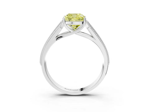White gold Fancy Yellow Cushion Cut Cut Pave Split Shank Engagement Ring with Four-Prong Setting_15