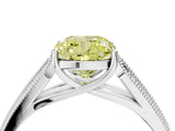 White gold Fancy Yellow Cushion Cut Cut Pave Split Shank Engagement Ring with Four-Prong Setting_16