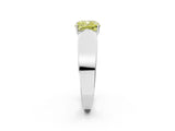 White gold Fancy Yellow Cushion Cut Diamond Channel Set Solitaire Ring with Four-Prong Setting_48