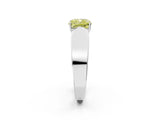 White gold Fancy Yellow Cushion Cut Diamond Channel Set Solitaire Ring with Four-Prong Setting_58
