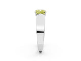 White gold Fancy Yellow Cushion Cut Diamond Channel Set Solitaire Ring with Four-Prong Setting_70