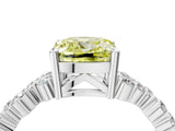 White gold Fancy Yellow Cushion Cut Diamond Cluster Pavé Band with Four-Prong Setting_16