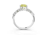 White gold Fancy Yellow Cushion Cut Diamond Cluster Pavé Band with Four-Prong Setting_6