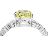 White gold Fancy Yellow Cushion Cut Diamond Cluster Pavé Band with Four-Prong Setting_7