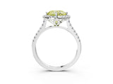 White gold Fancy Yellow Cushion Cut Diamond Cushion Halo Ring with Pavé Band_15