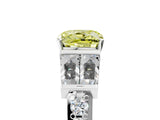 White gold Fancy Yellow Cushion Cut Diamond Engagement Ring with Baguette Side Stones and Channel Set Band_37