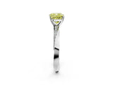 White gold Fancy Yellow Cushion Cut Diamond Engagement Ring with Side Stone Accents and Four-Prong Setting_26