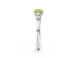 White gold Fancy Yellow Cushion  Cut Diamond Five-Stone Prong Set White Gold Ring_34