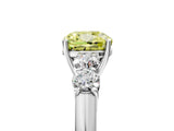 White gold Fancy Yellow Cushion  Cut Diamond Five-Stone Prong Set White Gold Ring_37