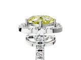 White gold Fancy Yellow Cushion Cut Diamond Floral Halo Split Shank Prong Setting Ring_11