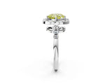 White gold Fancy Yellow Cushion Cut Diamond Floral Halo Split Shank Prong Setting Ring_8