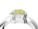 White gold Fancy Yellow Cushion  Cut Diamond Halo Engagement Ring with Split Shank and Four-Prong Setting_92