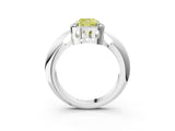 White gold Fancy Yellow Cushion  Cut Diamond Halo Engagement Ring with Split Shank and Four-Prong Setting_94